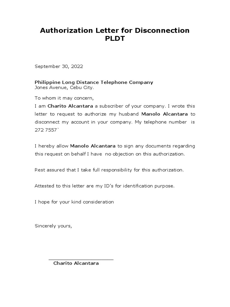 authorization-letter-for-disconnection-pldt-pdf
