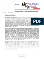 Powerplants Attachment 1 P&W Materials & Process Engineering Metallurgical Investigation Final Report Metallurgical Investigatio