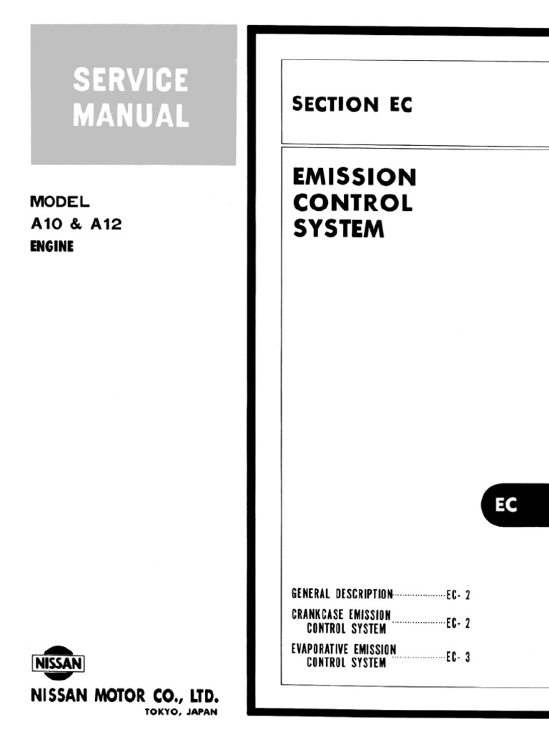 Datsun/Nissan A10/A12 Motor Emission Control System (EC) PDF