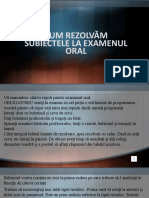 Cum Rezolvăm Subiectele La Examenul Oral