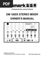 DM 1820X Stereo Mixer Owner'S Manual: Professional Disc Jockey Products