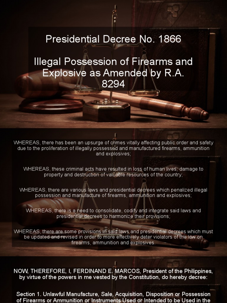 PD 1866: Law on Explosives & Firearms | PDF | Government | Justice