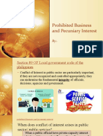 Prohibited Business and Pecuniary Interest