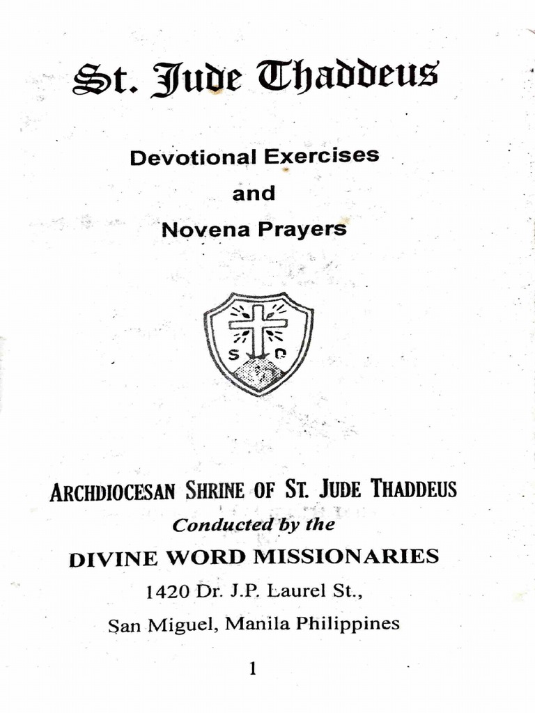 St Jude Thursday Novena Booklet PDF Mary Mother Of Jesus Jesus