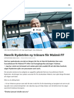 Henrik Rydström Ny Tränare För Malmö FF - SVT Sport