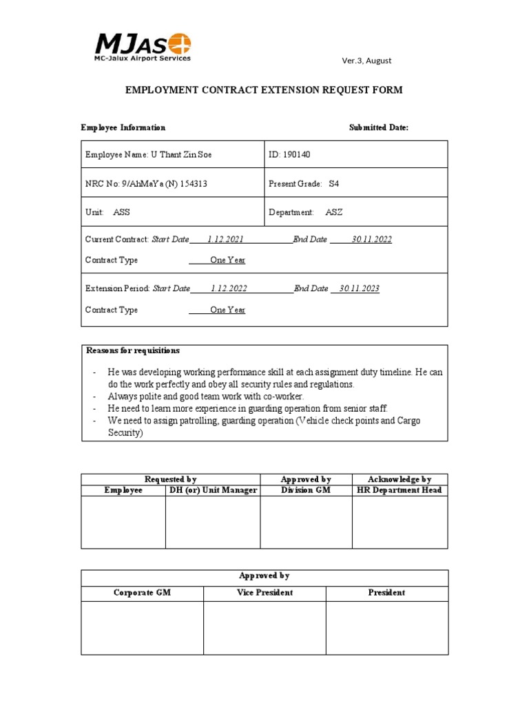 One year contract for november 2022 pdf
