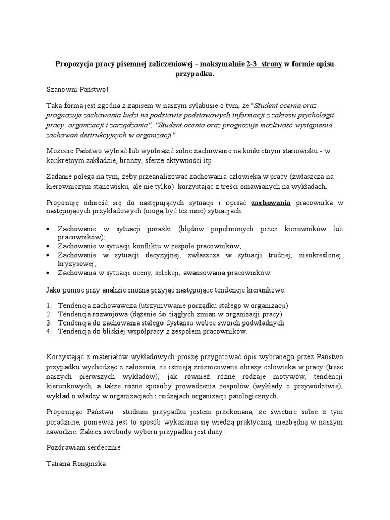 Praca Zaliczeniowa | PDF