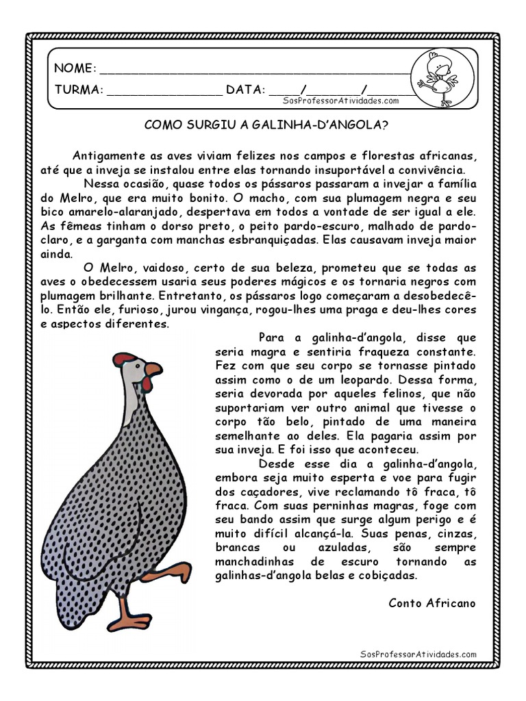 A Lenda da Galinha-d'Angola | PDF
