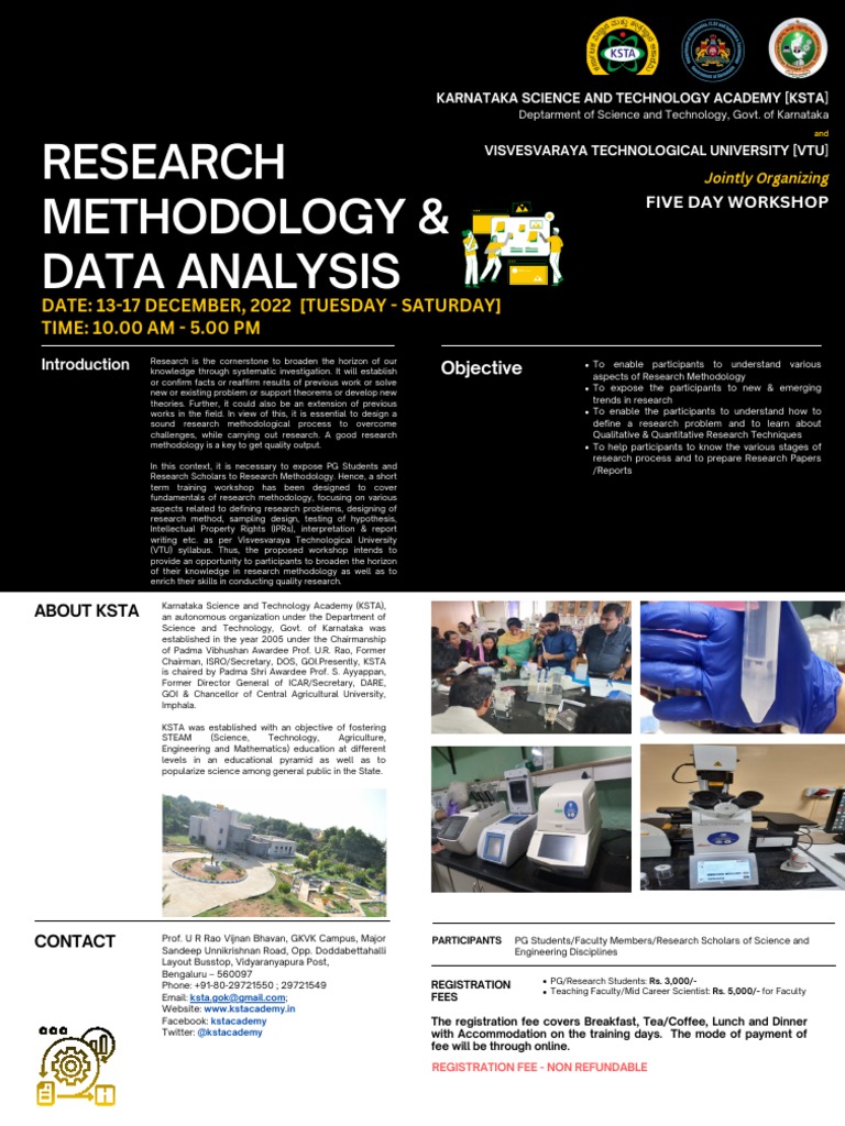 KSTA Workshop on Research Methodology | PDF | Statistics | Scientific ...
