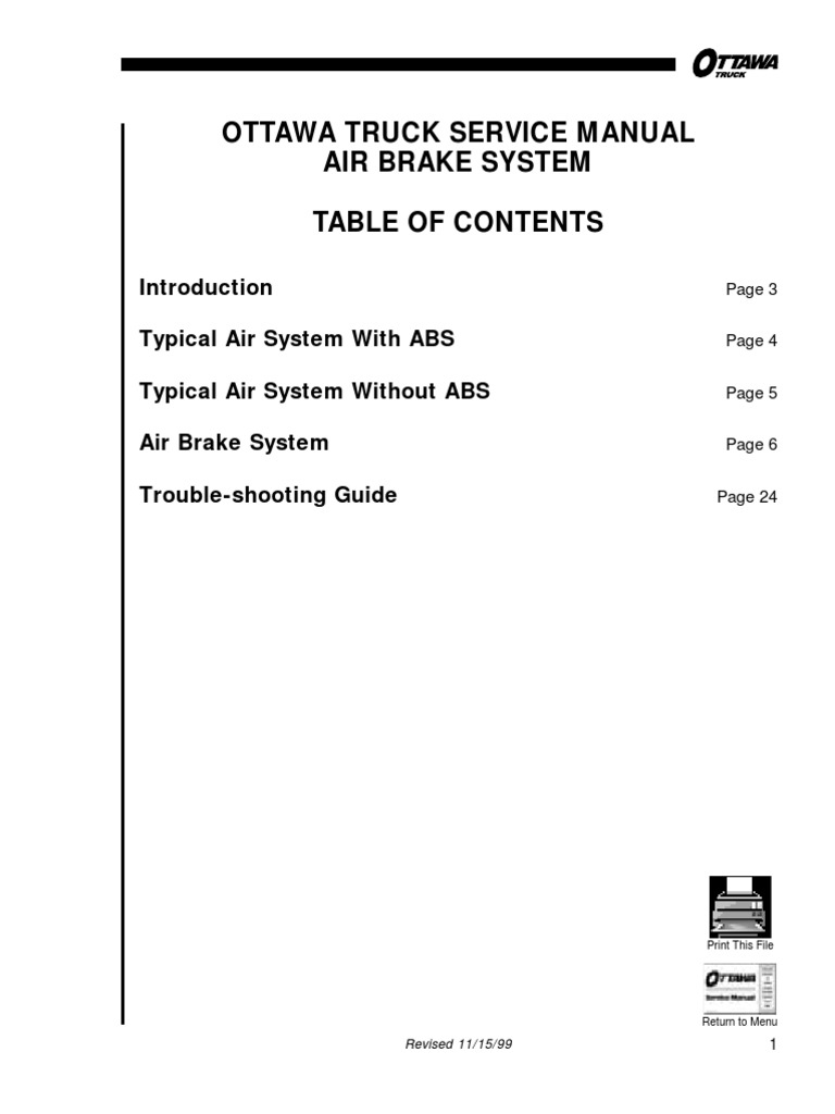 Ottawa Air Brakes Service Manual PDF Valve Anti Lock Braking System