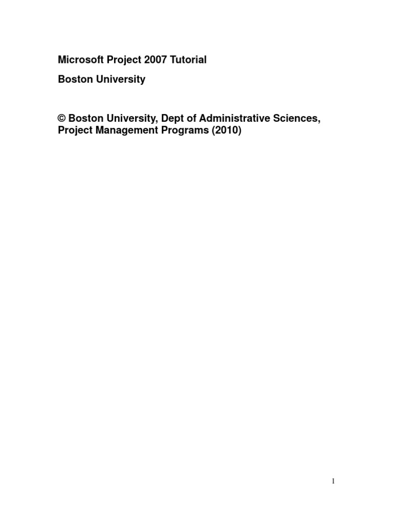 MSprojectTutorial FinalVersion | PDF | Project Management | System Software