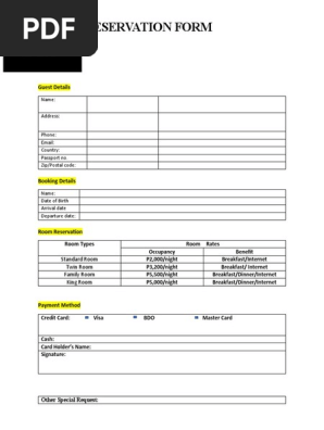 Hotel Reservation Form