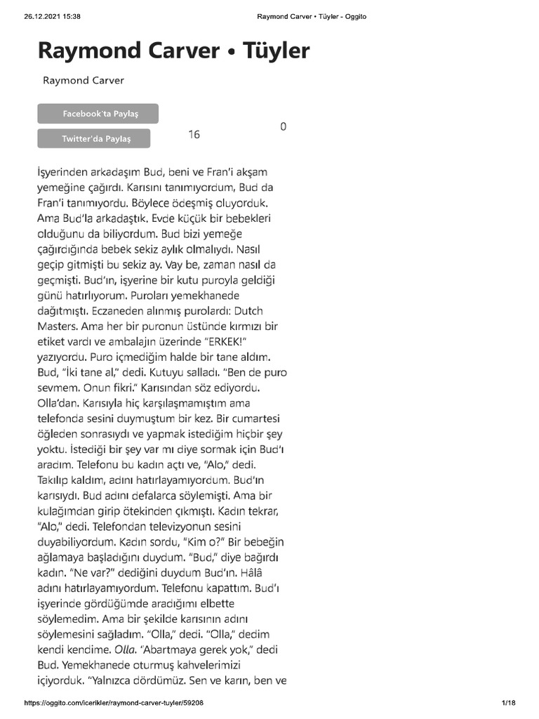 Tüyler Raymond Carver PDF