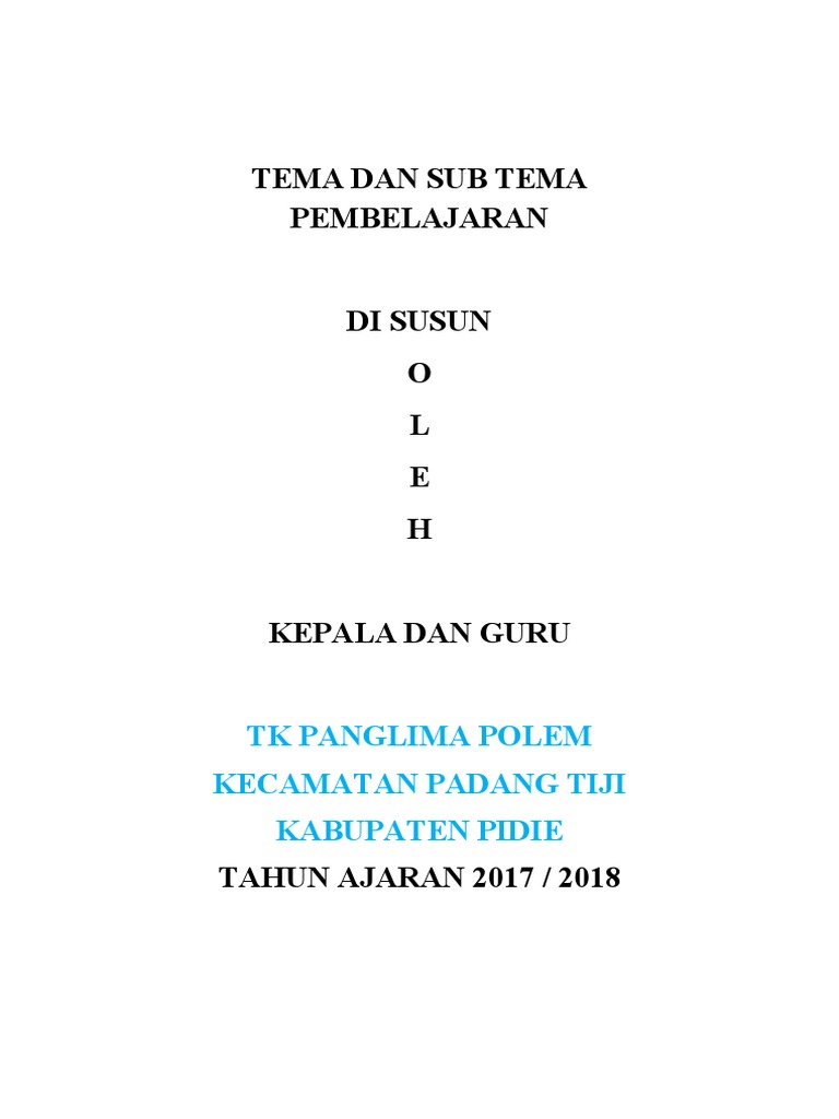 Pemetaan Tema Dan Sub Tema | PDF | Sains & Matematika