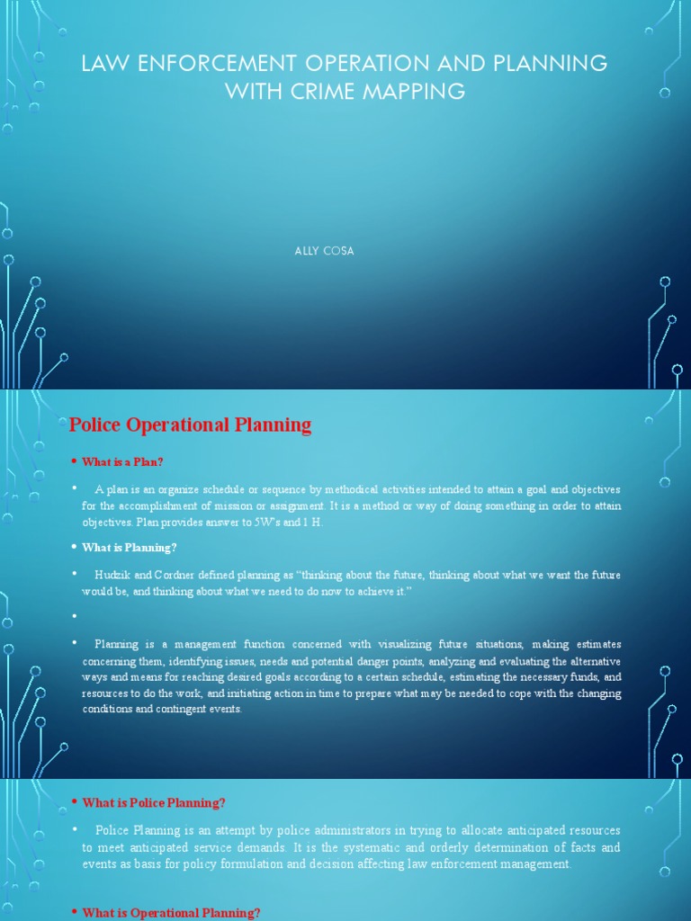 Police Operational Planning PDF Strategic Planning Policy