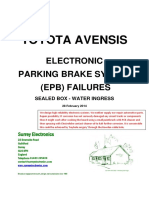 Toyota Avensis Electronic Parking Brake System