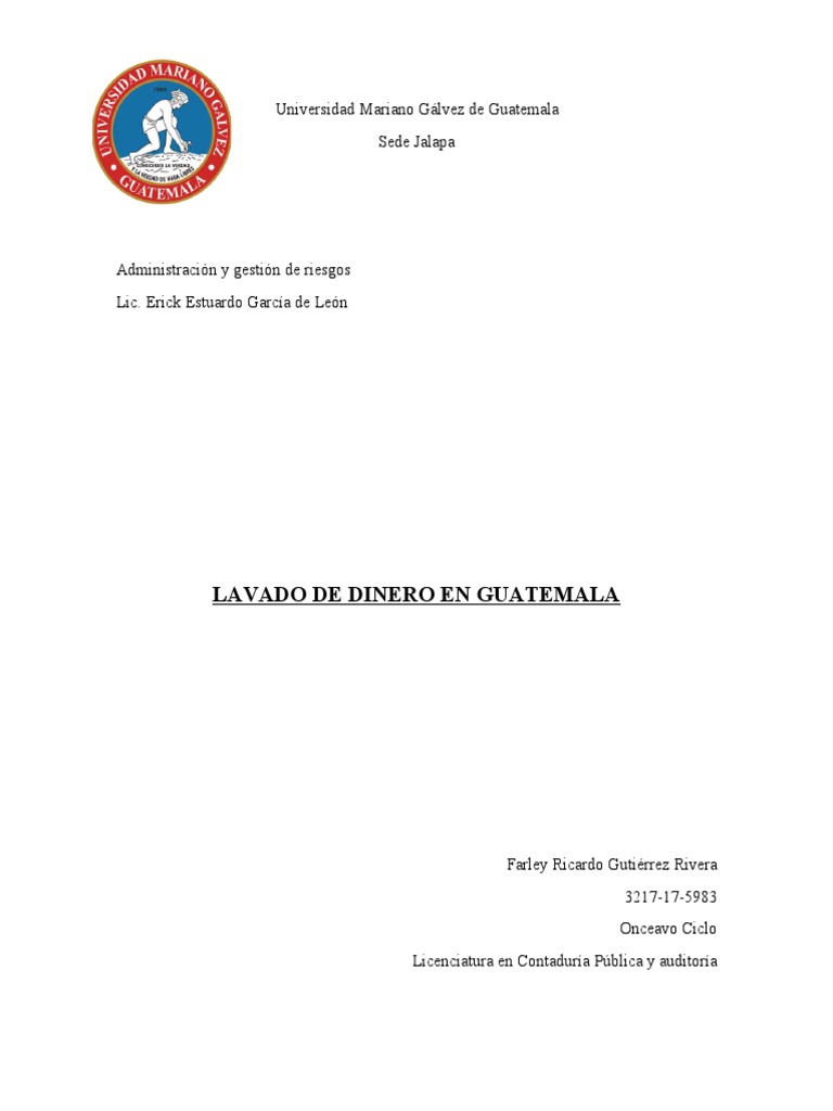 Lavado de dinero en Guatemala: Proceso y etapas | PDF | Lavado de ...