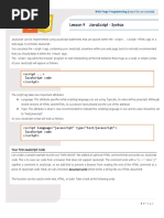 Lesson 9 JavaScript - Syntax