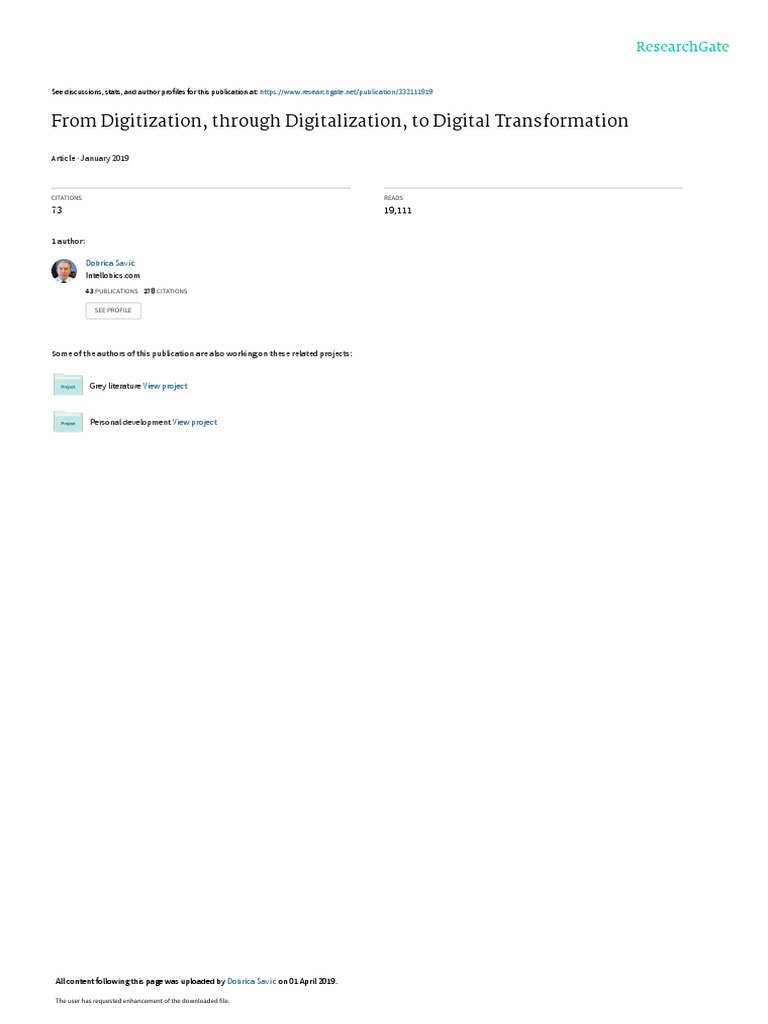 Digital Transformation Published Article | PDF | Microform | Digital Data