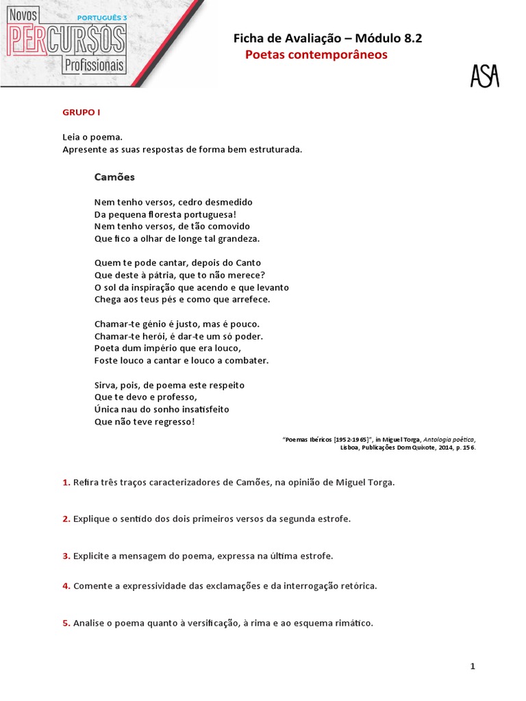 Avaliação de Poetas Contemporâneos | PDF | Portugal