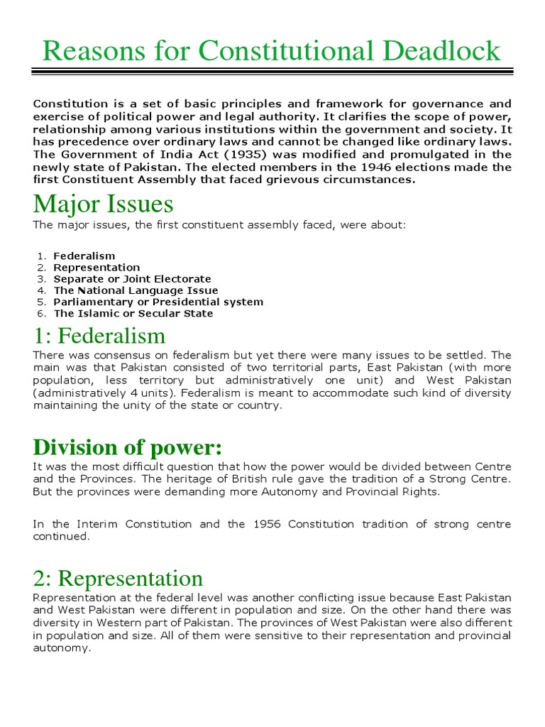 Constitutional Deadlock in Pakistan | PDF | Pakistan | Urdu