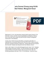 Es Teh Indonesia Somasi Orang Yang Kritik Menu Chizu Red Velvet