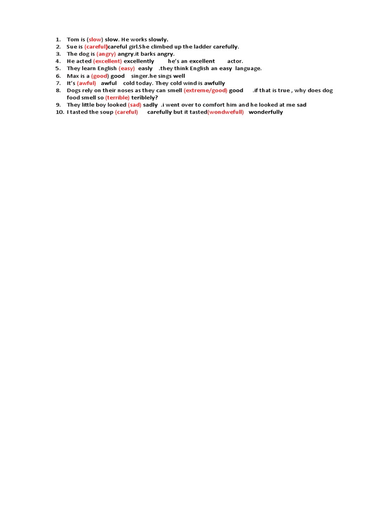 Adjective or Adverb | PDF | Language Arts & Discipline