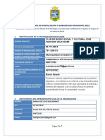 Formulario Único de Postulación A Subvencion Municipal Club de Boxeo Social y Cultural Jose Pancora Velasquez