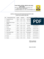 OSIS SMP YMIK Jadwal Ekstrakurikuler