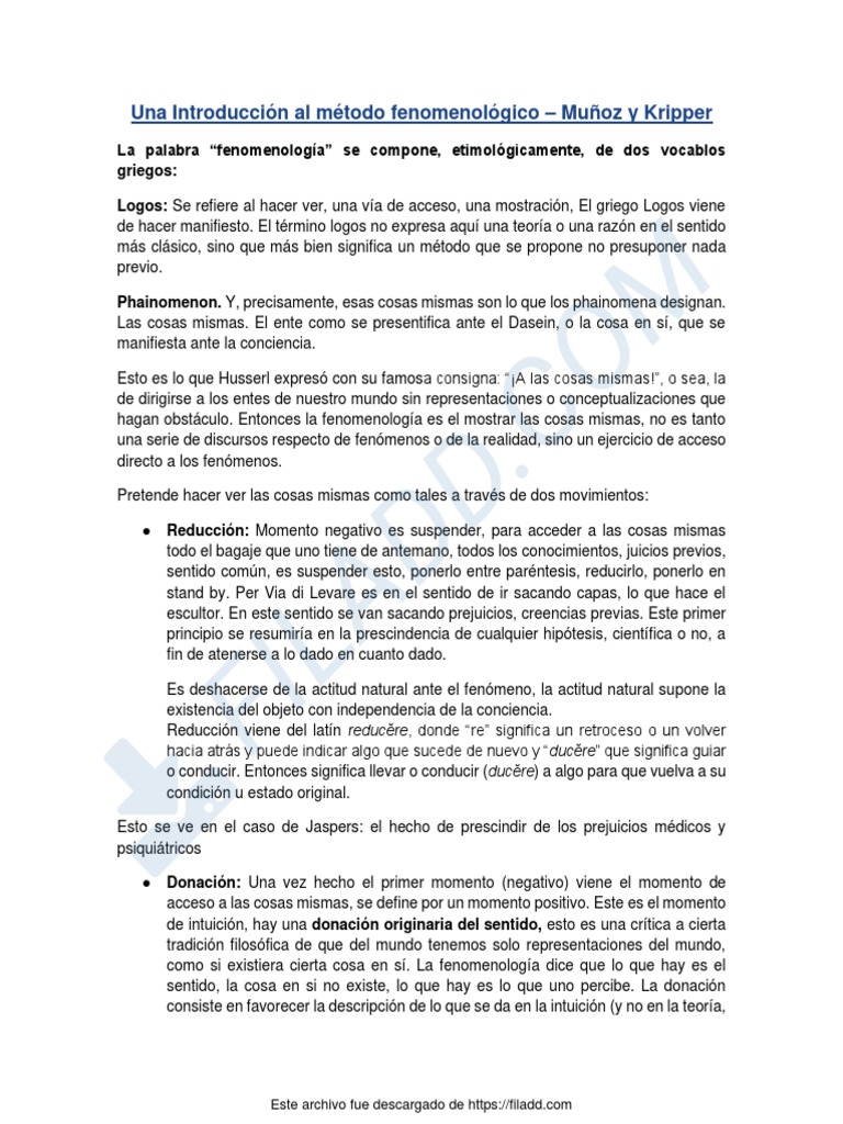 Resumen de Psicologia Fenomenologica y Existencial 1 PDF Edmund