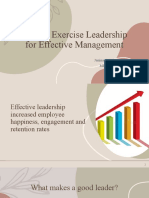 How To Exercise Leadership For Effective Management