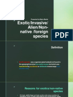 Exotic/Invasive/ Alien/Non-native /foreign Species: Presented by Mario Martin