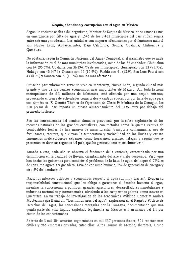Sequía | PDF | Agua | México