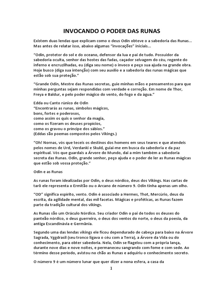 Invocando o Poder Das Runas | PDF