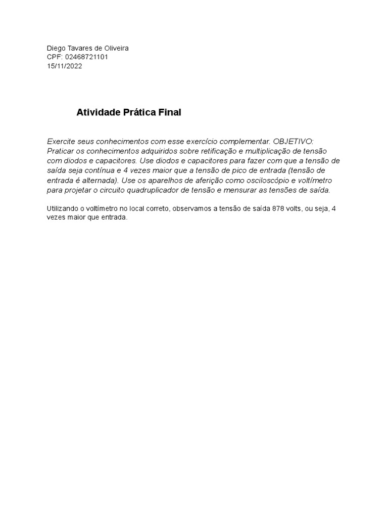 Atividade Prática Final | PDF
