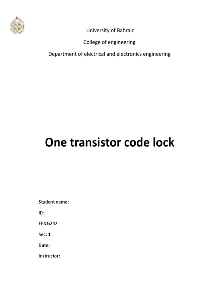 Simple Electronic Code Lock Project | PDF | Electronic Circuits | Switch