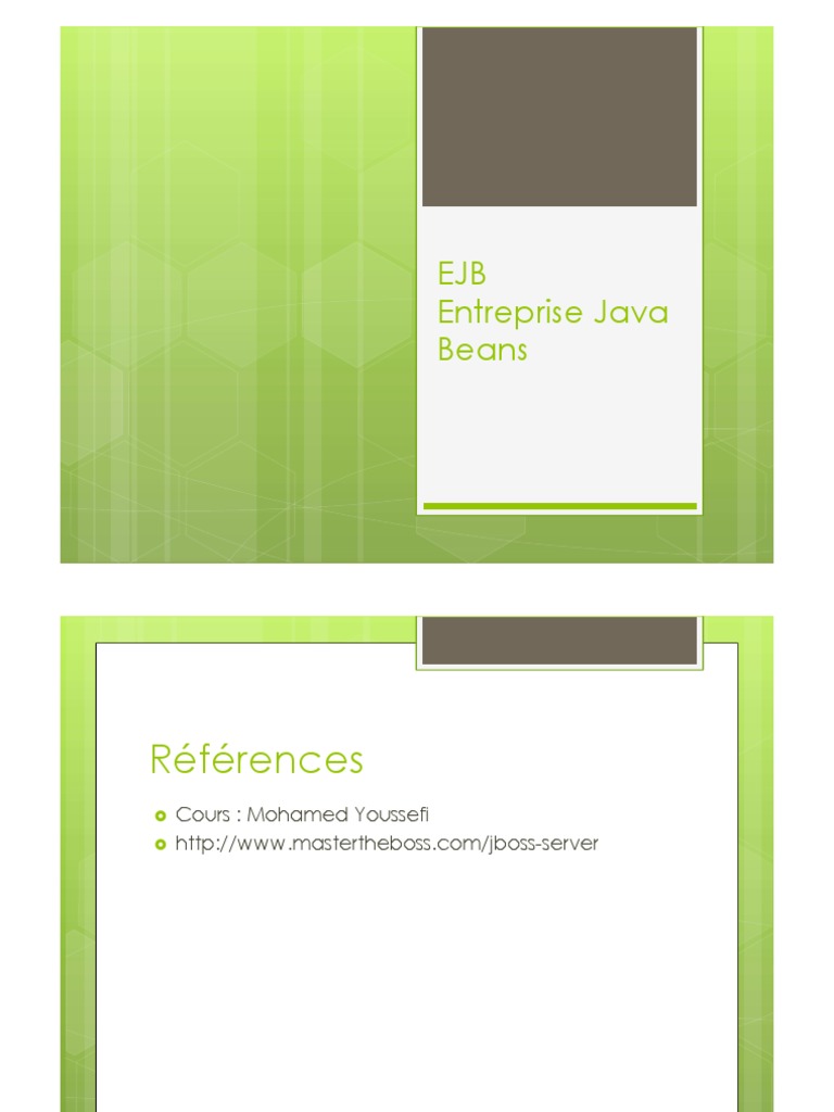 Exigences et Architecture des EJB | PDF | Java (Langage de ...