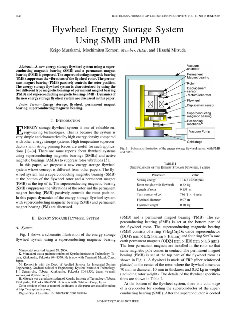 Flywheel Energy Storage System Using SMB and PMB Keigo Murakami