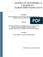 2estrategias de Calidad para Establecimientos de Primer Nivel de Atención en Salud