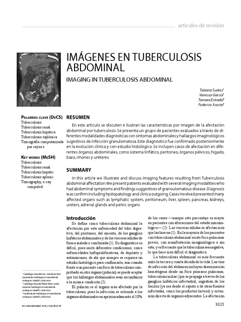 Imágenes de Tuberculosis Abdominal | PDF