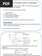 Single Degree of Freedom System (Undamped) : Energy Method