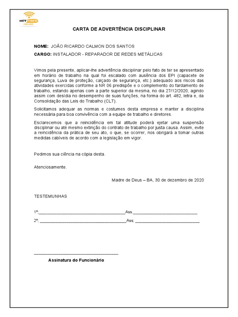advert-ncia-disciplinar-epi-n-o-utilizado-pdf-neg-cios-finan-as