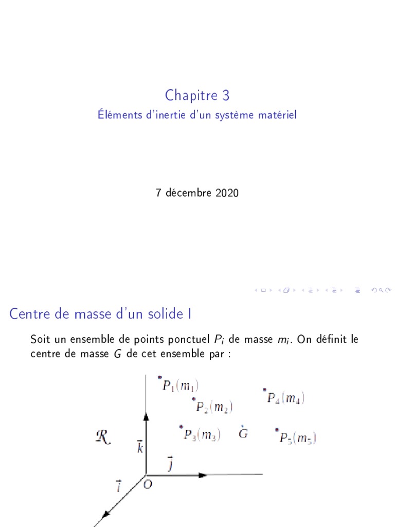 Centre de masse et moment d'inertie | PDF | Centre d'inertie ...