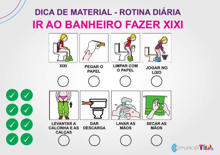 Prancha Comunicação Alternativa Rotina Diaria Ir Ao Banheiro Fazer Xixi ...