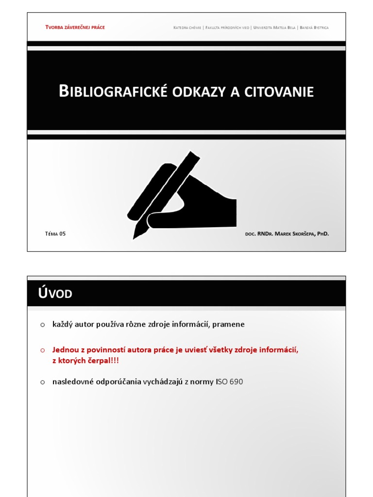05 Bibliograficke Odkazy A Citovanie | PDF