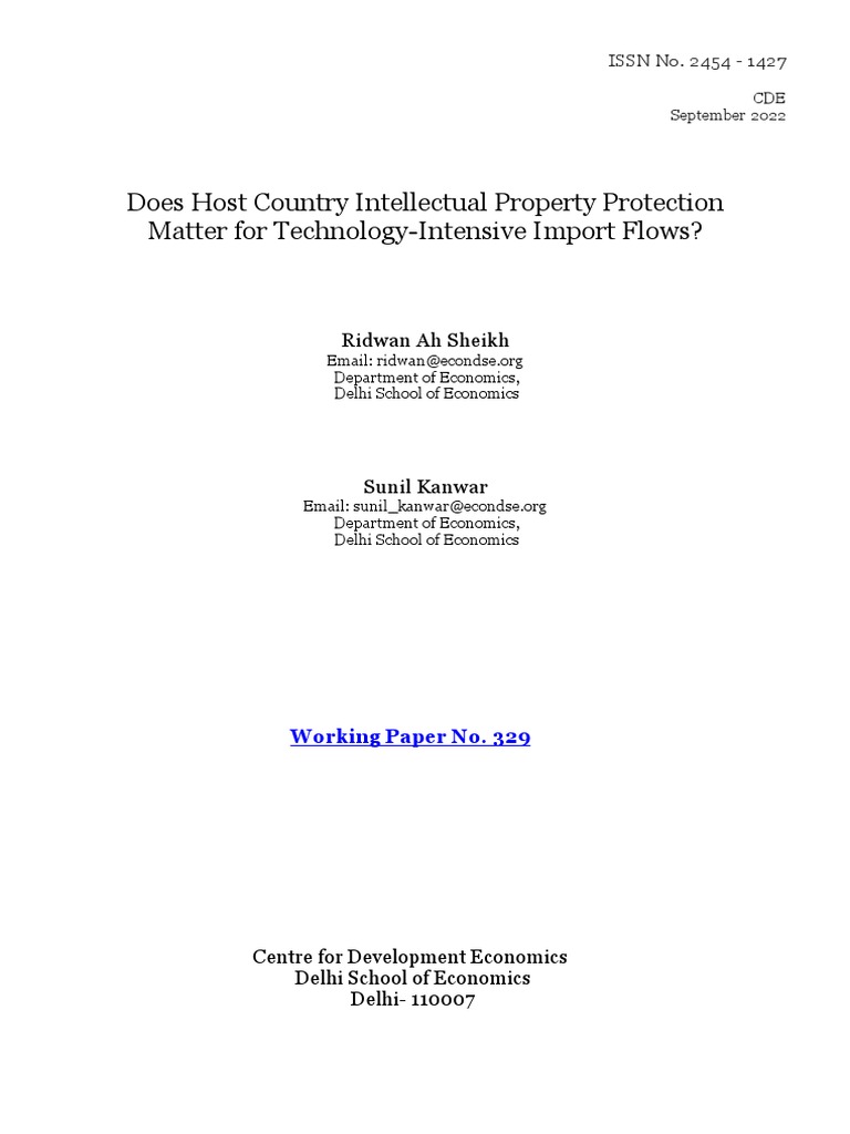 Does Host Country Intellectual Property Protection Matter For