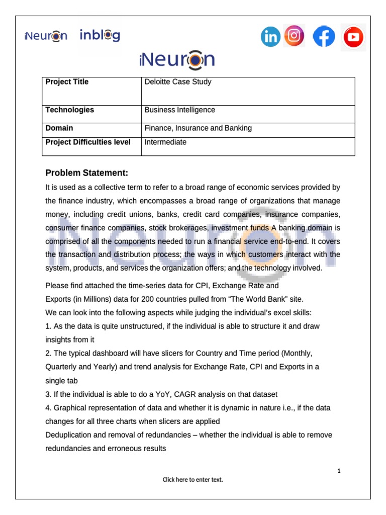 Deloitte Case Study PDF Business Intelligence Computing