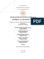 Investigación a la empresa Tauri Perú S.A.C: Análisis de sus operaciones y procesos