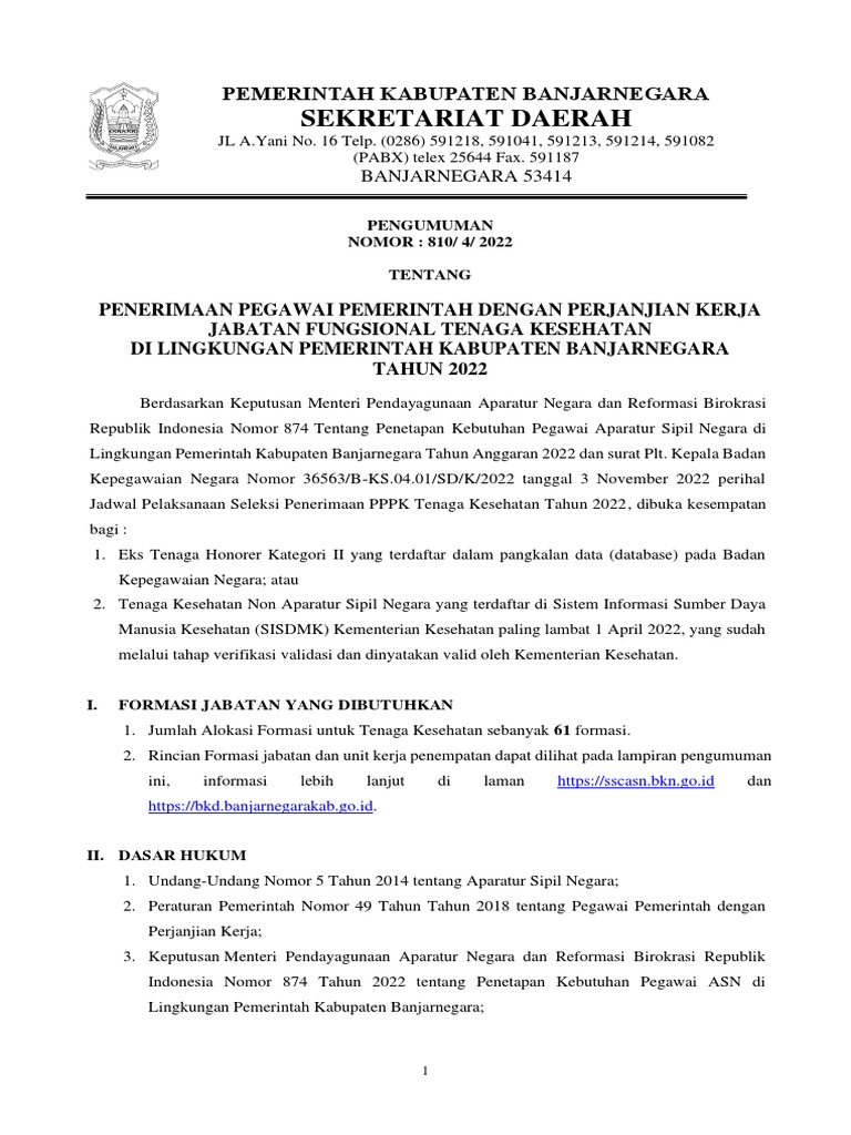 Pengumuman Cp3k Nakes 2022 Pdf