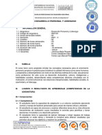 Silabo de Desarrollo Personal y Liderazgo 2021-Ii